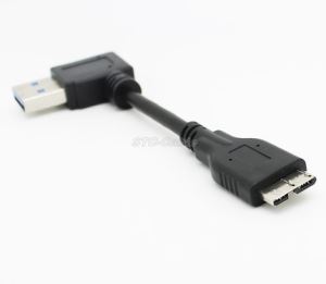 USB 3.0 hak laki-laki sudut mikro B laki-laki kabel