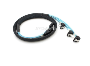 SATA 7Pin 90 derajat ke 180 derajat kabel dengan kait X 3 (lengan) Blue