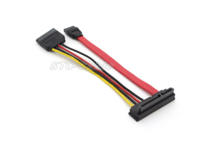 Atas sudut SATA 22pin untuk 7pin SATA dengan kabel Power LP4pin