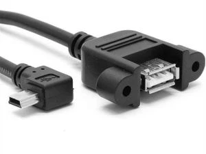 USB 2.0a perempuan Panel Mount untuk Mini 5 P laki-laki di lurus Plug sejauh kabel