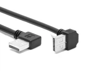 Hitam telah meninggalkan sudut USB2.0 laki-laki untuk sudut USB kabel laki-laki