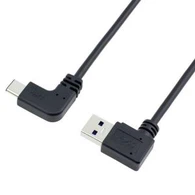 USB tipe C untuk 90 derajat tepat sudut Male To Male kabel USB Converter 3.1-3,0